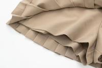 TRAFZA Falda Mini De Cuero Retro Para Mujer Verano 2024 Cintura Alta Empuñadura Chic Preppy Style Polyester Pleated Cierre De Cremallera Streetwear - details 8