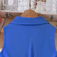 Vestido de Princesa para Niña en Verano Cinturón Encaje sin Mangas en Rosa - details 12