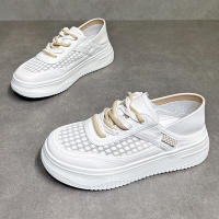 Malla blanca para mujer, parte inferior plana transpirable, dos en malla, novedad de verano, zapatos informales versátiles, a la moda - details 1