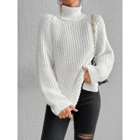 Suéteres de mujer, suéter informal de punto con cuello alto, tops, jerséis para mujer - details 7