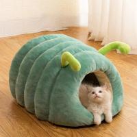 Nido para gatos con cojín extraíble, almohada con forma de gusano, jaula para mascotas a prueba de viento, retención de calor, cueva, casa para gatos de invierno - details 9