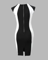 Vestidos elegantes de fiesta y discoteca para mujer, moda de verano 2023, cansados ​​con cuello redondo y bloques de color, negro informal - details 1