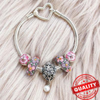 Encanto de Flor de Pansy Rosa de Plata Esterlina Pulsera Original de Plata 925 con Encanto de Mariposa Azul Joyería Fina Regalo - details 3