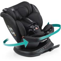 Silla de Coche Rodia Plus i-Size Ajustable, Rotativa de 360°, Protección Lateral, Reclinable y Evolutiva Para Niños de 0-12 Años Negro con Relieve - details 0
