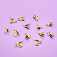 Señuelo de pesca con moscas húmedas, 5/10 Uds. # 8 Bright Skin Bionics Humpy Fly Ninfa Cabeza de latón/Alambre de cobre Diseño de cuerpo enrollado Mosca Insecto Cebo Pesca con mosca Moscas para lubina Trucha Lucio Salmón - details 3