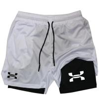 Pantalones cortos para correr para hombre, shorts 2 en 1 de secado rápido para gimnasio, entrenamiento, Fitness, trotar, Verano - details 10