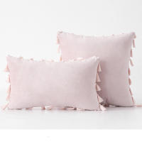 Bonenjoy 1 funda de cojín con borlas, funda de almohada de terciopelo, fundas de almohada de color sólido para decoración de sofá/cama/coche, 30x50/45x45/50x50 - details 12