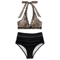 Conjunto de Bikini de Cintura Alta Traje de Baño Negro Ajustable para Mujeres Control de Barriga - details 13