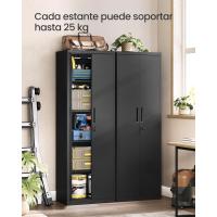 Armario de Garaje de 5 Estantes con 2 Puertas, Armario de Oficina, 40 x 80 x 180 cm, 1 Cerradura, Estantes Ajustables, Gabinete de Metal, Gris Mate OMC015G01 - details 20