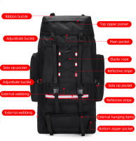 Bolsas de Trekking de 130L para hombre, mochila de escalada con cordón de rayas reflectantes para acampar al aire libre, senderismo, bolso de viaje, mochilas de equipaje - details 8