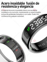 Anillo inteligente SANLEPUS con pantalla OLED: rastrea pasos, frecuencia cardíaca, calorías, sueño y estrés las 24 horas, los 7 días de la semana |   Resistencia al agua hasta 5 ATM |   Carga inalámbrica + aplicación QRing para iOS/Android - details 3
