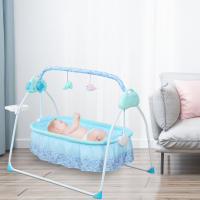 Cuna Eléctrica para Bebé Pendulete Automático Cama de Niño Deportes y Salud Cunas Azul Blanco - details 1