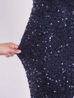 Corpiño elegante de noche con deslumbrantes lentejuelas sin hombros, faldas desmontables, vestido de fiesta largo hasta el suelo. - details 22