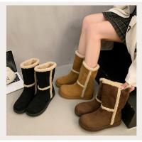 Botas de mujer de punta redonda de felpa,tacón alto,elegantes,invierno - details 20