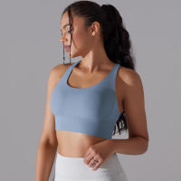 Sujetador de yoga para mujer, ropa interior que absorbe los golpes, correas cruzadas para los hombros, top corto Fiess, deportes a prueba de golpes - details 26