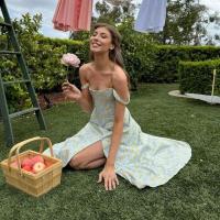 Suninheart-corsé de verano, recién llegado, vestido de vacaciones informal con estampado de wer y abertura azul, por debajo de la rodilla - details 3