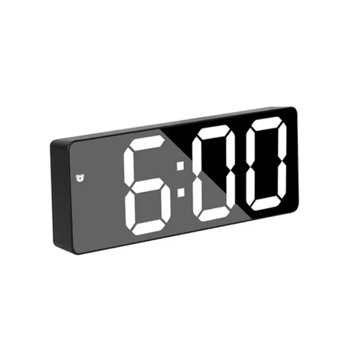Reloj de mesa con espejo LED, despertador Digital, hora de visualización de repetición, relojes electrónicos de escritorio - 1