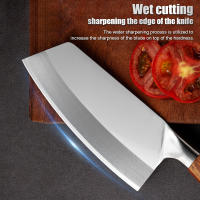 MDHAND Cuchillo de carnicero ，8 pulgadas, Cuchillo de una sola pieza totalmente metálico, Cuchillo de cocina de acero inoxidable, Cuchillo chino con mango de madera - details 5