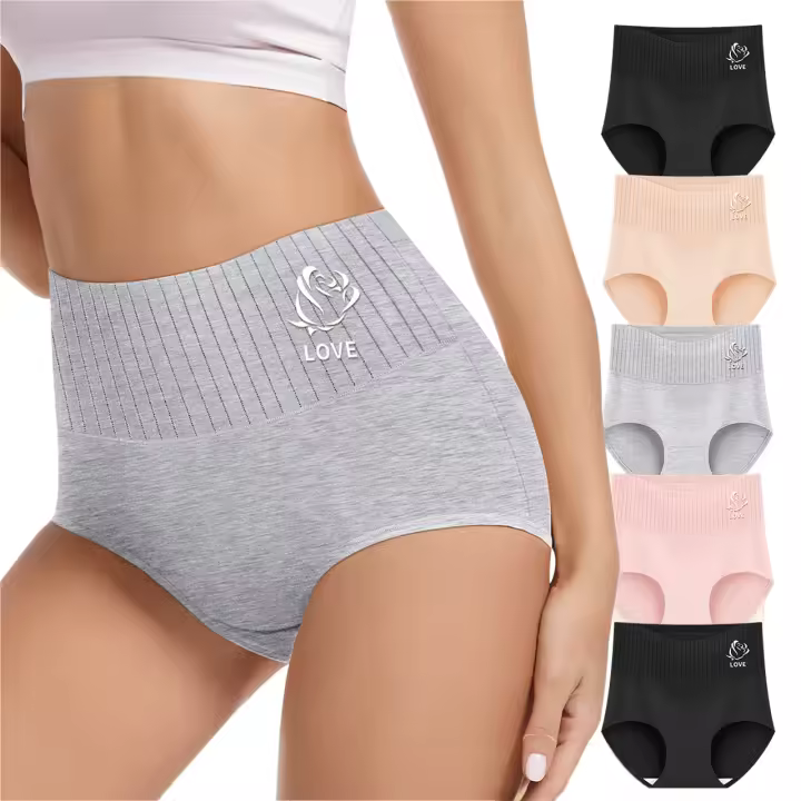Ropa interior de talla Regular para mujer, ropa interior para mamá, pantalones abdominales, pantalones moldeadores de elevación de cadera, paquete múltiple de un solo artículo, 5 uds. - 1
