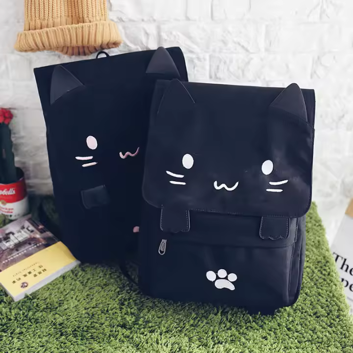 Chica, Mochila, Lindo, Mochila, Gato, Dibujos animados, Gran capacidad, Tridimensional, Mochila, Otro - 1