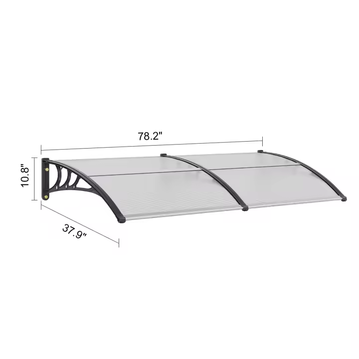 SucceBuy Toldo para puerta y ventana, toldo para patio al aire libre, hoja de sombrilla para PC UF50+, parasol transparente impermeable para rayos UV y lluvia - 1