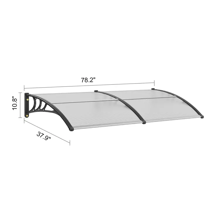 SucceBuy Toldo para puerta y ventana, toldo para patio al aire libre, hoja de sombrilla para PC UF50+, parasol transparente impermeable para rayos UV y lluvia - 1
