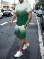 Nueva ropa deportiva con estampado 3D para hombre, conjunto de fitness, traje para correr, camiseta informal + conjunto de pantalones cortos, ropa deportiva transpirable para correr, traje a rayas - details 6