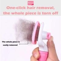 Peine de aguja para mascotas, cepillo autolimpiante para el cuidado de gatos, peine para quitar el pelo de mascotas, ideal para gatos y perros de pelo largo y corto - details 1