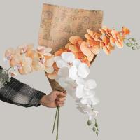 9 ramas artificiales de Phalaenopsis de cabeza, flor de orquídeas de mariposa Artificial hecha a mano realista, flores falsas de tacto Real - details 13