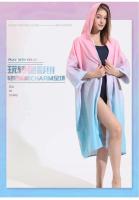 Poncho con Capucha de Secado Rápido Toalla de Natación Absorbente para Adultos Estilo de Cremallera - details 3