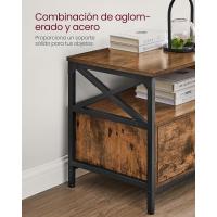 Mueble de TV Industrial 65 Pulgadas, 3 Cajones, Acero, Marrón Rústico y Negro - details 12