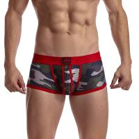 Ropa interior Sexy para hombre, calzoncillos Boxer Cueca Gay, bragas masculinas de malla de camuflaje, moda para hombre, ropa interior, calzoncillos, bolsa, pantalones cortos - details 9