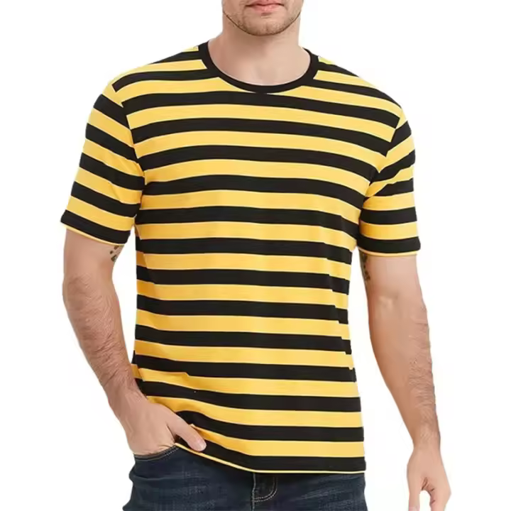 Camisetas con gráficos simples a rayas para hombre, camisetas informales de manga corta con estampado 3D, ropa de calle de moda, camisetas de gran tamaño - 1