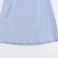 Elegante cuello en V cruzado satén ss para mujer moda de fiesta - details 9