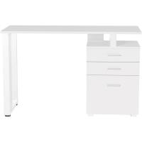 Escritorio Moderno de Madera y Acero 3 Cajones, Porta Ordenador, Diseño de Mesa de Trabajo, 120 x 50 x 75 cm, Decoración para Casa y Oficina - details 30
