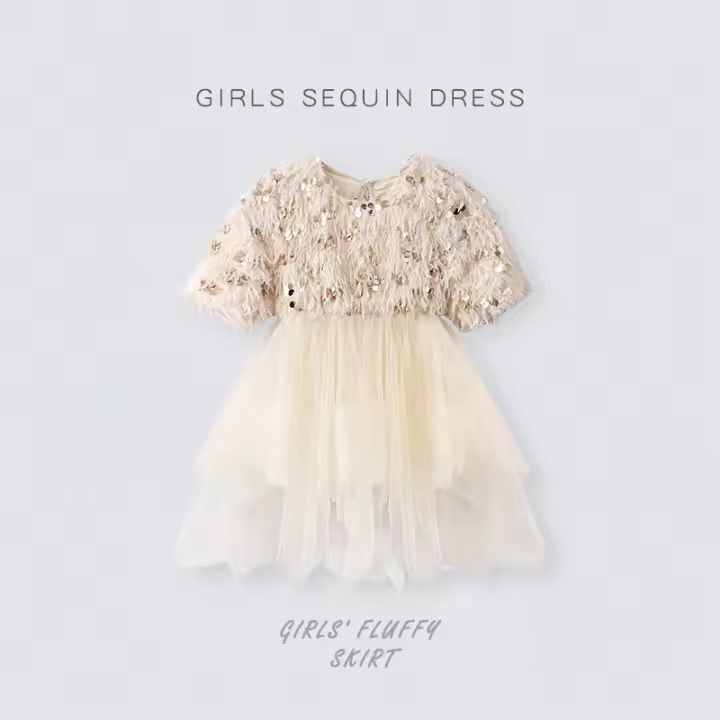 Vestido de princesa con borlas y lentejuelas para niñas, ropa infantil de verano, 2024 - 1