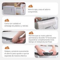 Colchón de Espuma viscoelástica Topper con memoria con Funda removible y lavable, 140 x 190 cm, 4 cm, Blanco - details 8