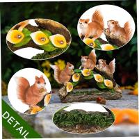 Estatuas Ardillas para Jardín con Luz Solar LED, Decoración Exterior para Terraza/Césped/Balcón, Incluye Suculentas Artificiales, Autonomía 6 Horas, Regalo Original para Madres/San Valentín/Navidad - details 5