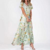 Vestido floral de gasa de las mujeres 2025 nuevo vestido largo primavera y verano impresión falda de gama alta ropa de mujer - details 2