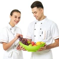 Chaqueta de chef de manga corta, abrigo de cocinero, uniforme de trabajo para barista, panadero, camarero, restaurante, ropa de hotel - details 2