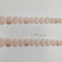 Uñas postizas reutilizables de pétalo dulce, Kit de resina desnuda con pegamento para decoración de uñas, 24 piezas - details 3