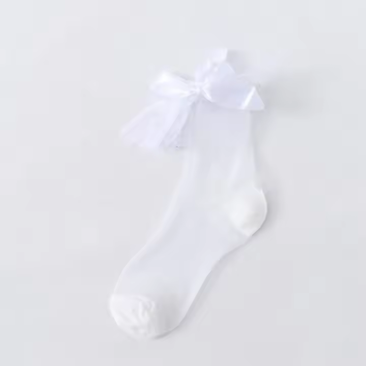 Verano Retro mujer malla transparente hilo de vidrio calcetines cortos perla lazo encaje - 1