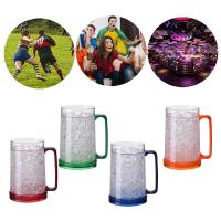 Taza de cerveza helada para congelador, vaso de vino de enfriamiento transparente, doble pared, Gel, vasos para beber, Color aleatorio - details 1