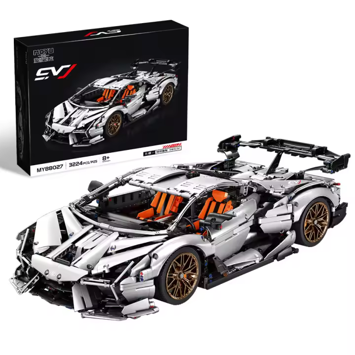 3224 Uds MOYU 1:8 Lamborghini SVJ Sportuto modelo de coche deportivo kit de bloques de construcción MY88027 - 1