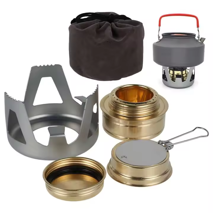 Estufa de Alcohol Portátil Ultra Ligera Mini Quemador para Acampar, Senderismo, Backpackers, Picnics Utensilio de Cocina al Aire Libre - 1