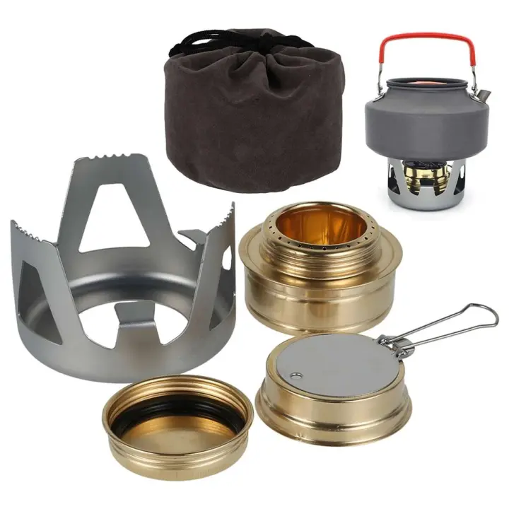 Estufa de Alcohol Portátil Ultra Ligera Mini Quemador para Acampar, Senderismo, Backpackers, Picnics Utensilio de Cocina al Aire Libre - 1