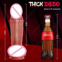 Embalaje privado Sexy HESEKS consoladores de prepucio realistas enormes y gruesos con bolas móviles consolador de silicona tapón Anal masturbador vaginal pene falso 18+ - details 3