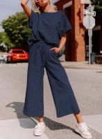 Conjunto Mujer Verano 2025 |   Top Corto + Pantalón Holgado |   Tela Texturizada Premium |   Moda Casual y Elegante" - details 6