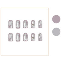 Uñas postizas decoradas con diamantes de imitación con radio y grosor adecuados para manicura principiante - details 4