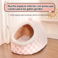 Cama para Perro, Camas para Cachorros Perrera con Manta Gruesa en Forma de Huevo, Puntos de Color, Nido para Mascotas, Lavable (Azul) - details 5